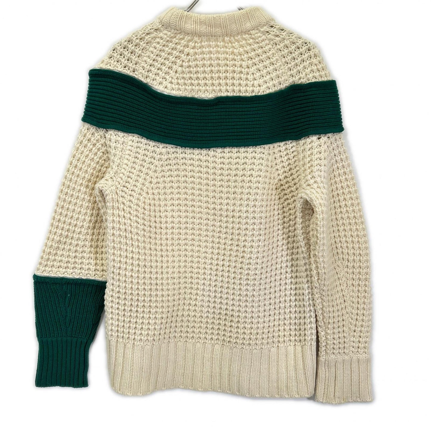 sacai 19AW Ivory Green Zip Switch Wool Sweater Size 1