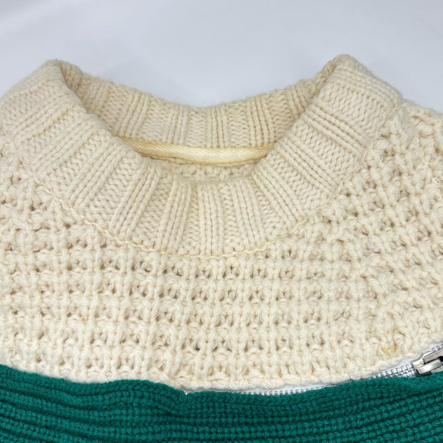 sacai 19AW Ivory Green Zip Switch Wool Sweater Size 1