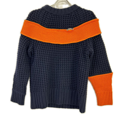 sacai 19AW Navy Orange Zip Attachment Panel Knit Size 1