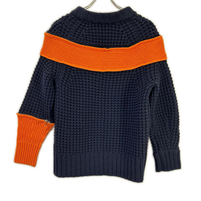 sacai 19AW Navy Orange Zip Attachment Panel Knit Size 1
