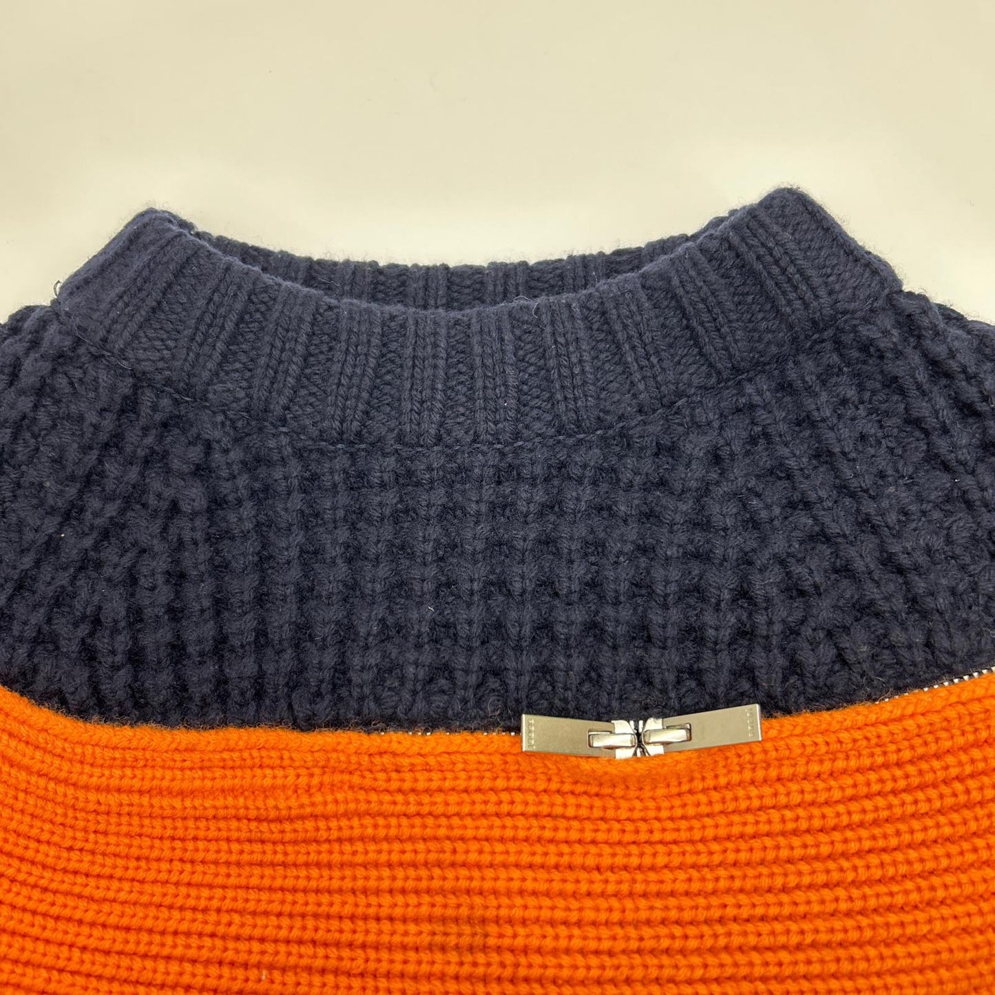 sacai 19AW Navy Orange Zip Attachment Panel Knit Size 1