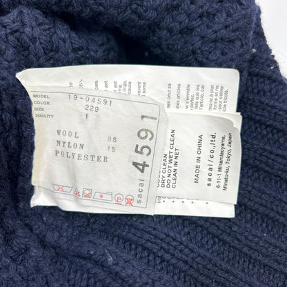 sacai 19AW Navy Orange Zip Attachment Panel Knit Size 1