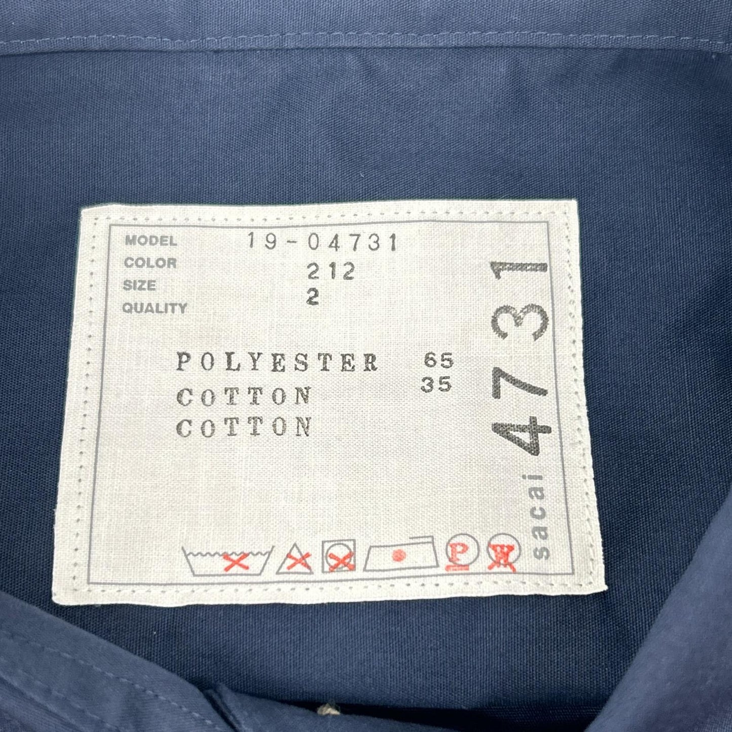 sacai 19AW Navy Khaki Zip Docking Shirt Jacket Size 2