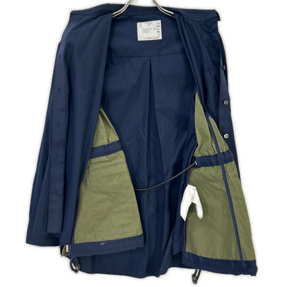 sacai 19AW Navy Khaki Zip Docking Shirt Jacket Size 2