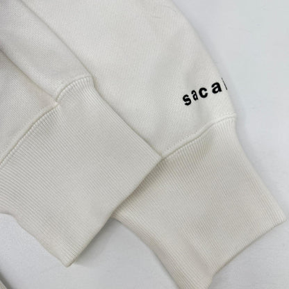 sacai x KAWS 21SS White Flock Print Hoodie Size 1