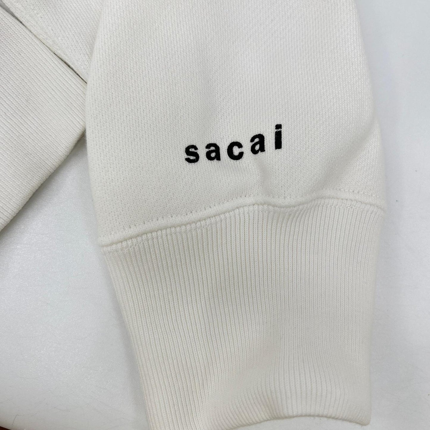 sacai x KAWS 21SS White Flock Print Hoodie Size 1