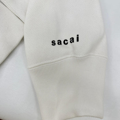 sacai x KAWS 21SS White Flock Print Hoodie Size 1
