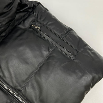 PaulSmith Black Sheepskin Leather Down Jacket Size S