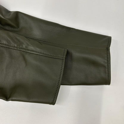 PaulSmith Sheepskin Leather Single Rider Jacket Khaki Size S