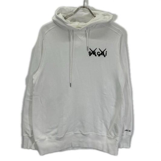 sacai x KAWS 21 Logo Embroidered Hoodie White Size 1