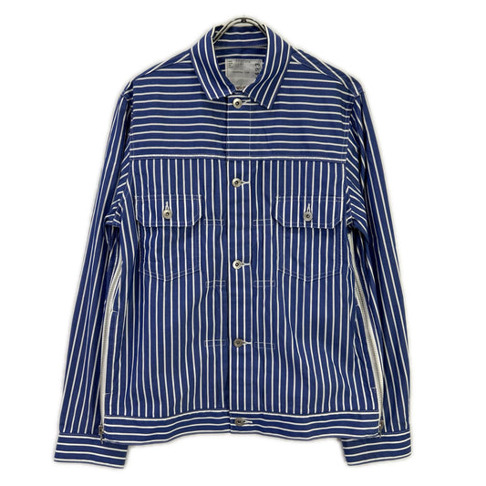 sacai 21 Blue Stripe Long Sleeve Button Shirt Size 1