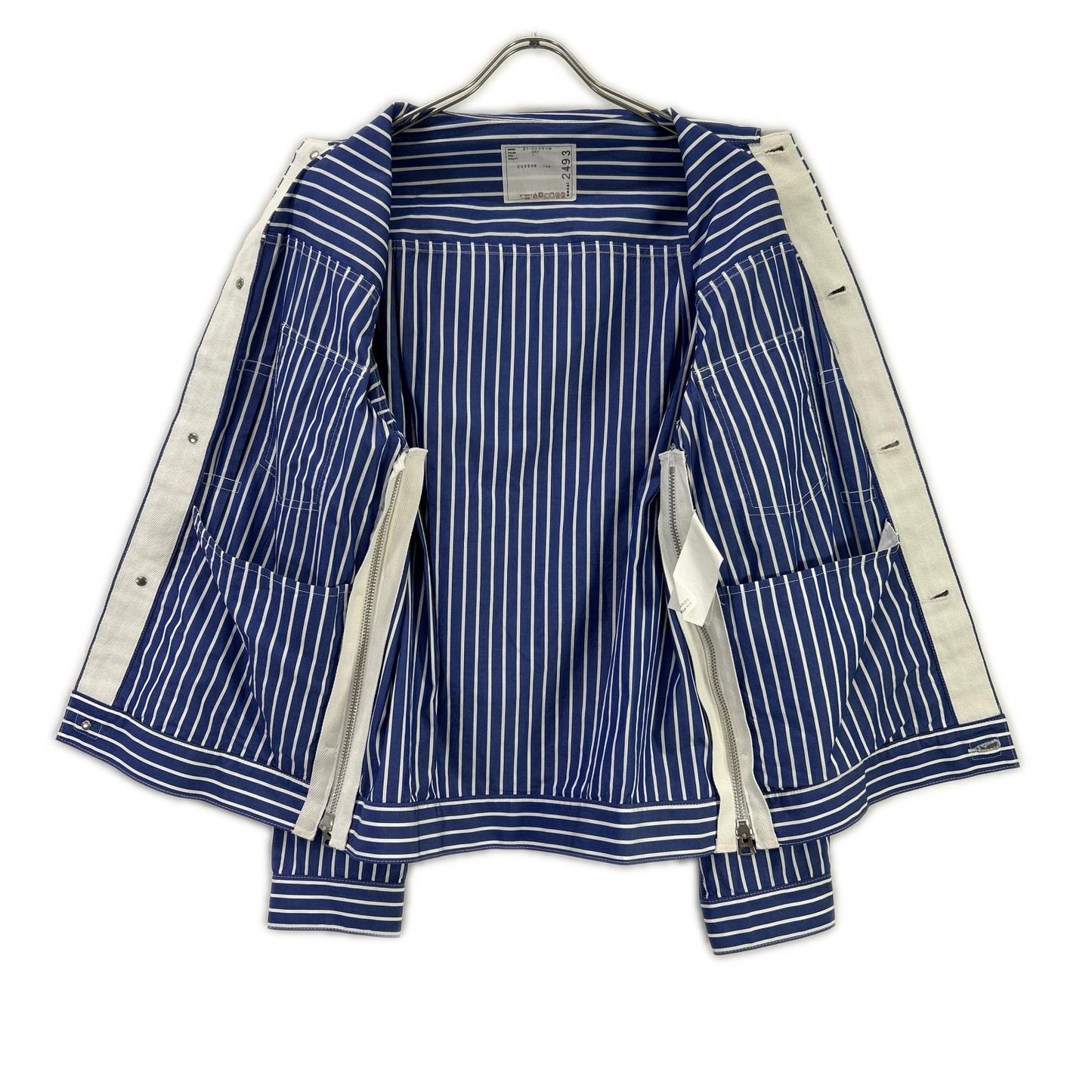 sacai 21 Blue Stripe Long Sleeve Button Shirt Size 1