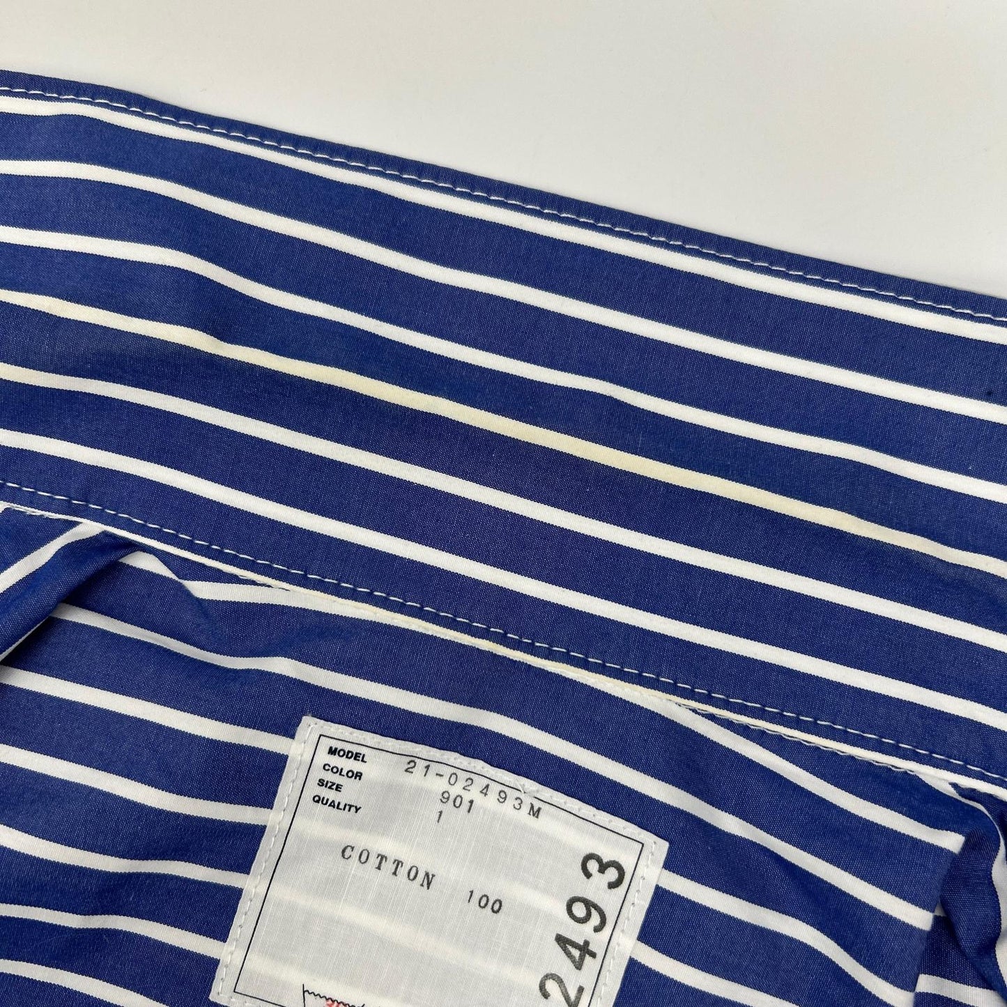 sacai 21 Blue Stripe Long Sleeve Button Shirt Size 1