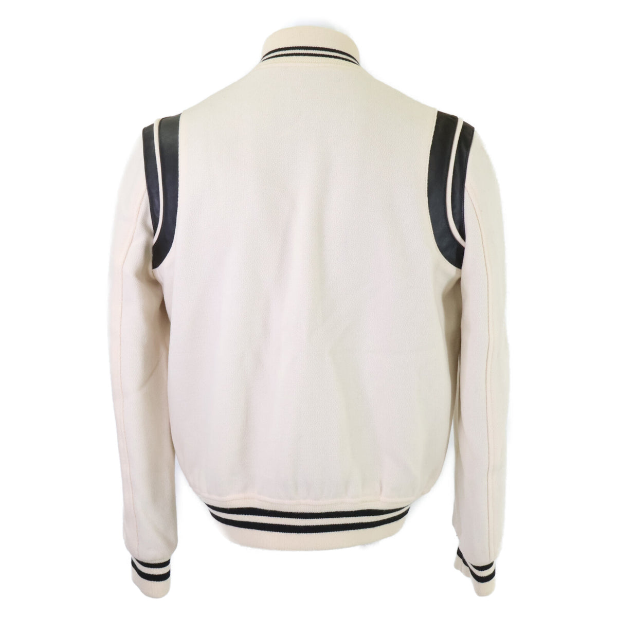 SAINT LAURENT PARIS Wool Teddy Jacket White/Black Size 44