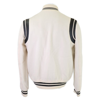 SAINT LAURENT PARIS Wool Teddy Jacket White/Black Size 44