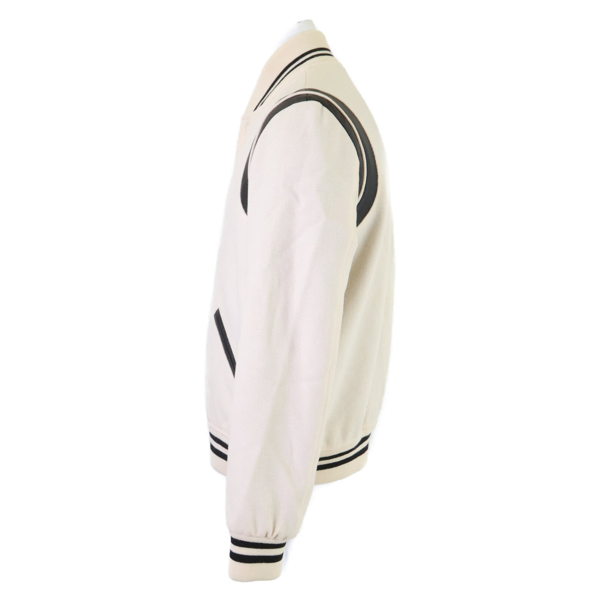 SAINT LAURENT PARIS Wool Teddy Jacket White/Black Size 44