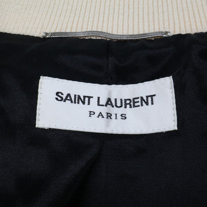 SAINT LAURENT PARIS Wool Teddy Jacket White/Black Size 44