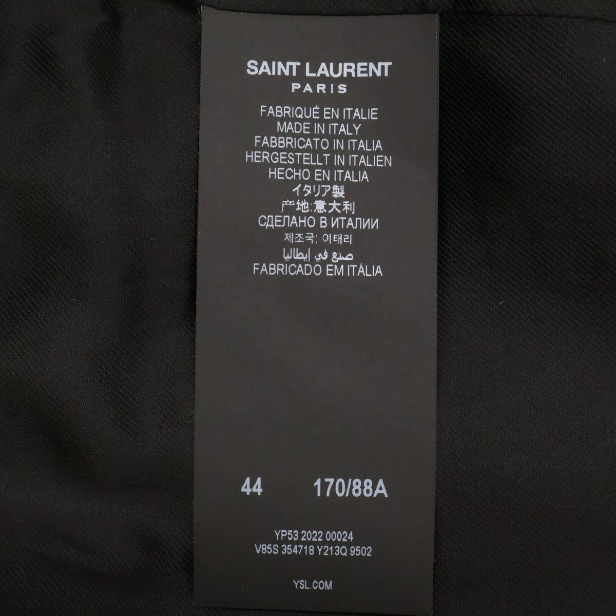 SAINT LAURENT PARIS Wool Teddy Jacket White/Black Size 44
