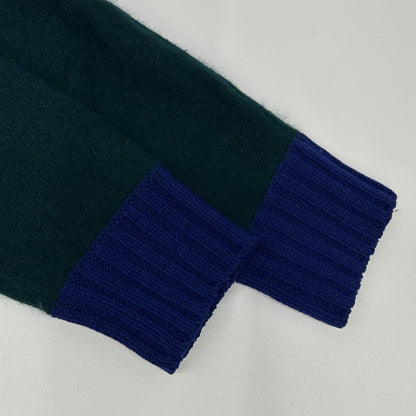 sacai Crewneck Paneled Knit Navy/Green Size 1