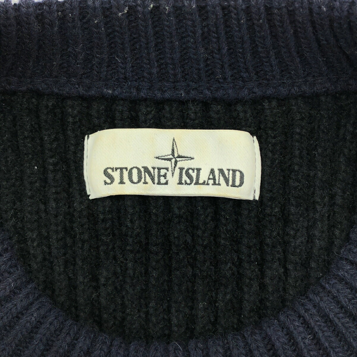 STONE ISLAND 19AW Navy Raglan Knit Sweater Size S