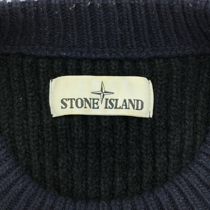 STONE ISLAND 19AW Navy Raglan Knit Sweater Size S