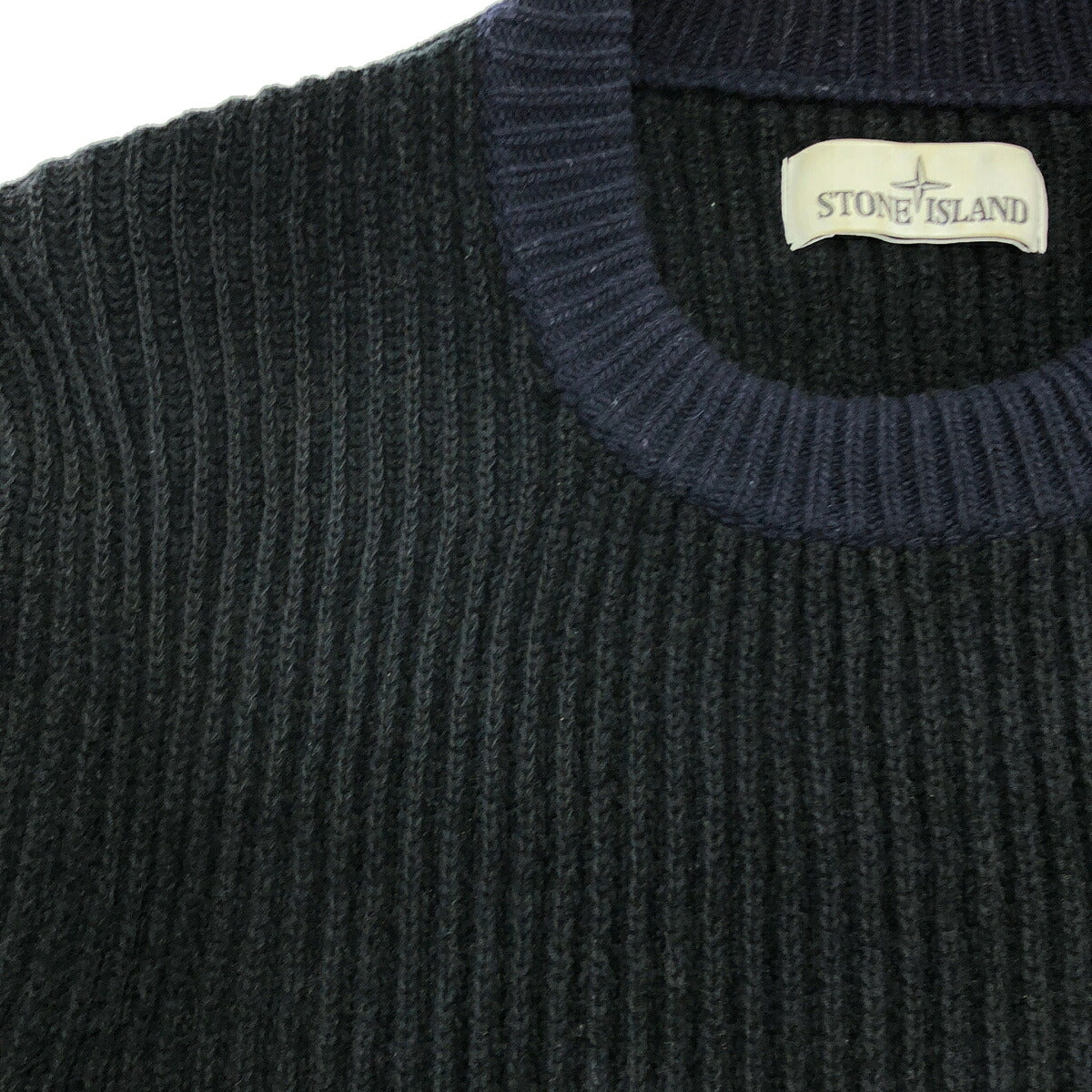 STONE ISLAND 19AW Navy Raglan Knit Sweater Size S