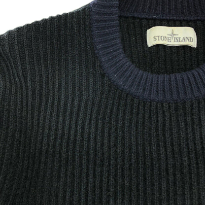 STONE ISLAND 19AW Navy Raglan Knit Sweater Size S