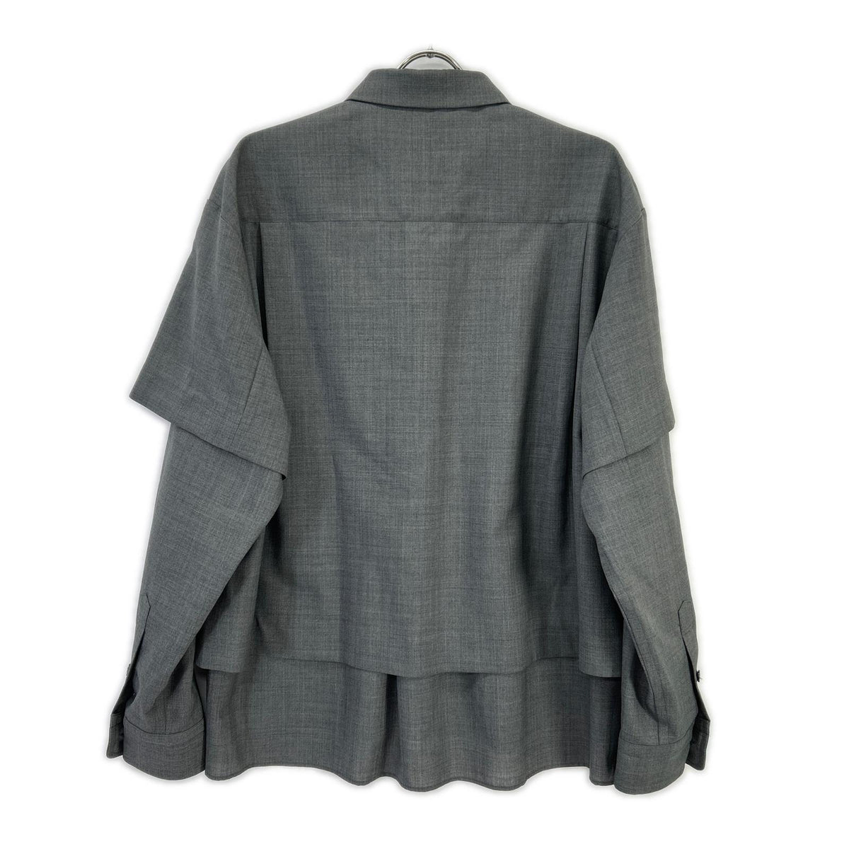 sacai '22 Grey Suiting Layered Shirt Size 1