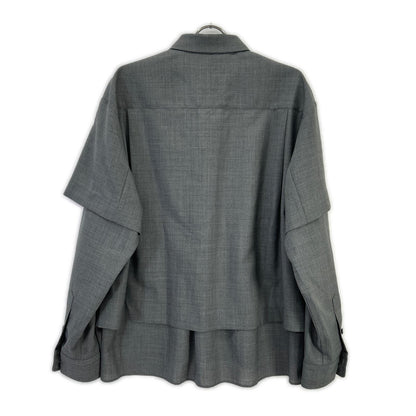sacai '22 Grey Suiting Layered Shirt Size 1