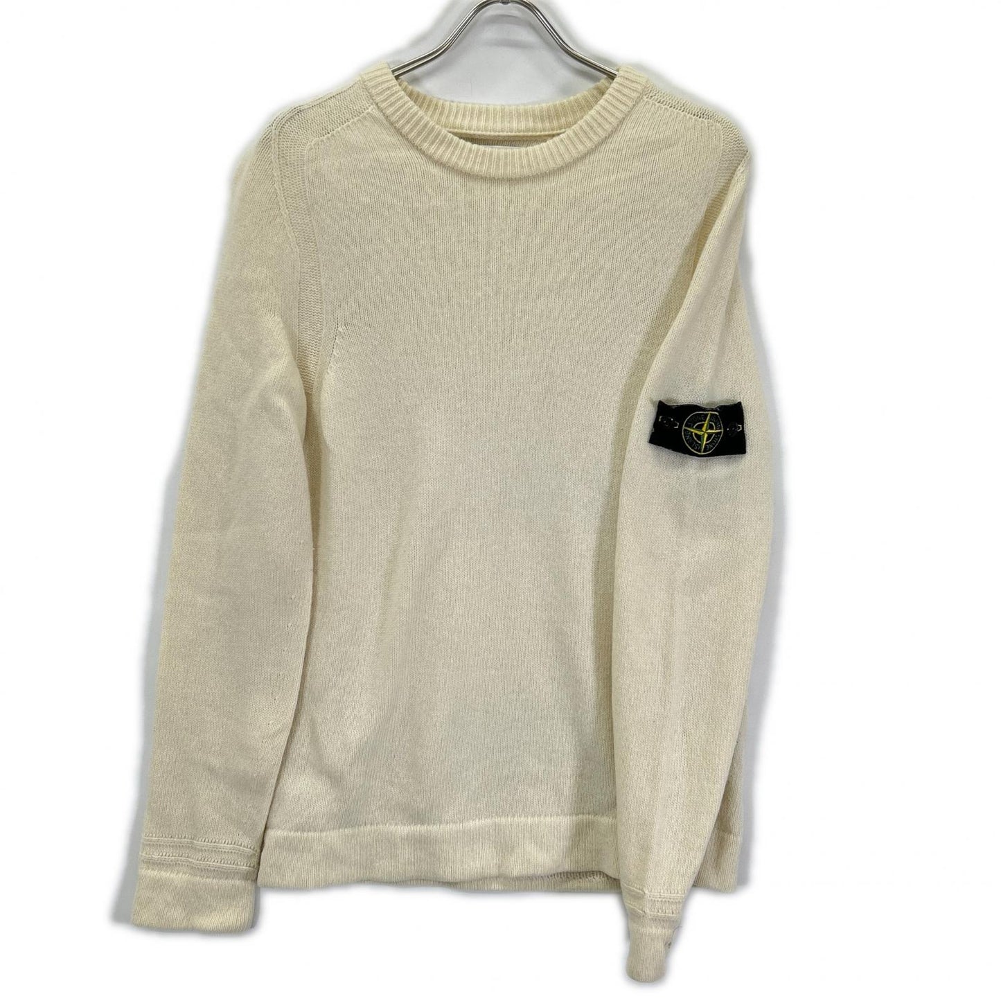 STONE ISLAND 18AW Wool Crewneck Long Knit Ivory Size L
