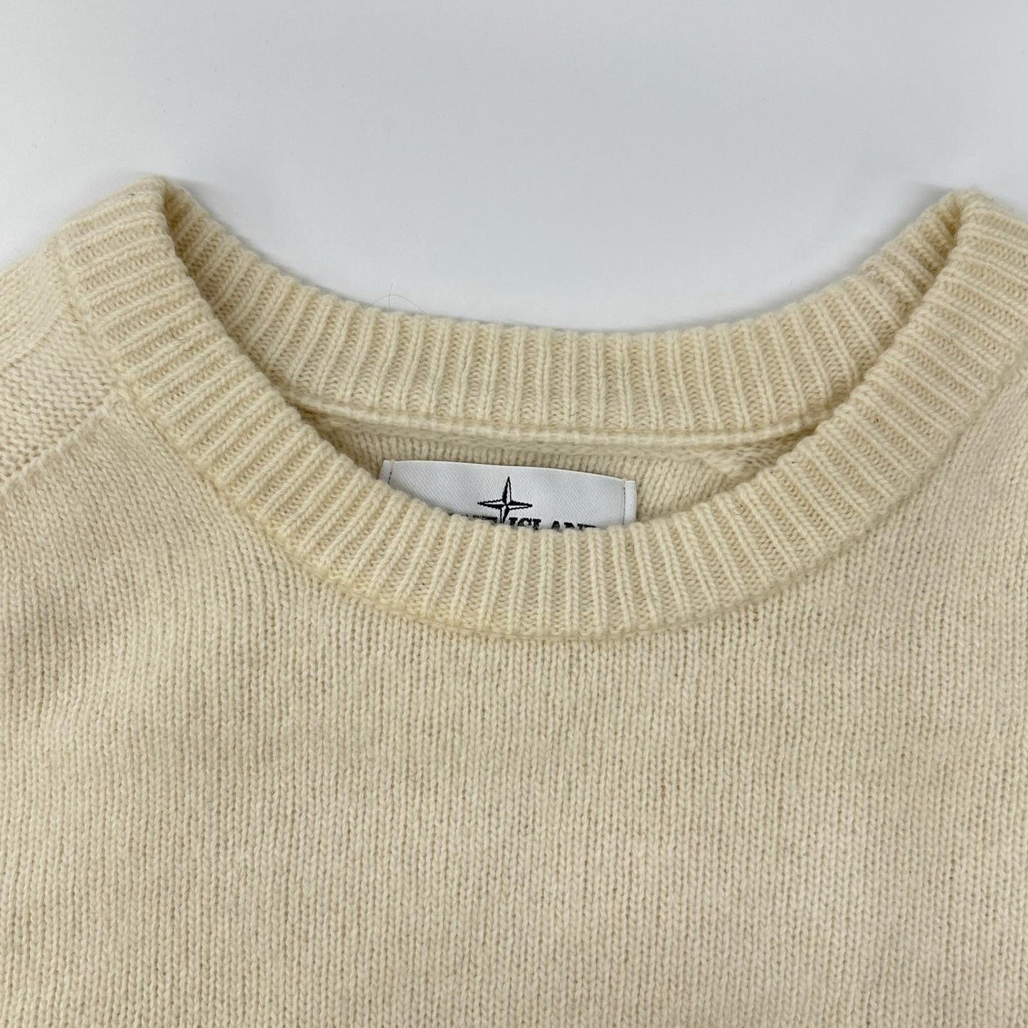 STONE ISLAND 18AW Wool Crewneck Long Knit Ivory Size L