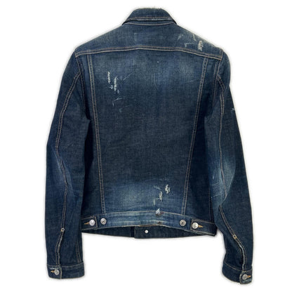 DSQUARED2 Distressed Indigo Denim Jacket Size 44