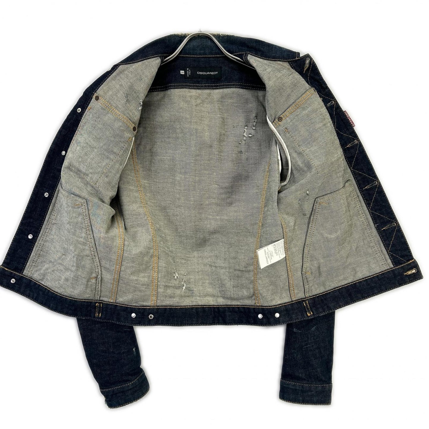 DSQUARED2 Distressed Indigo Denim Jacket Size 44