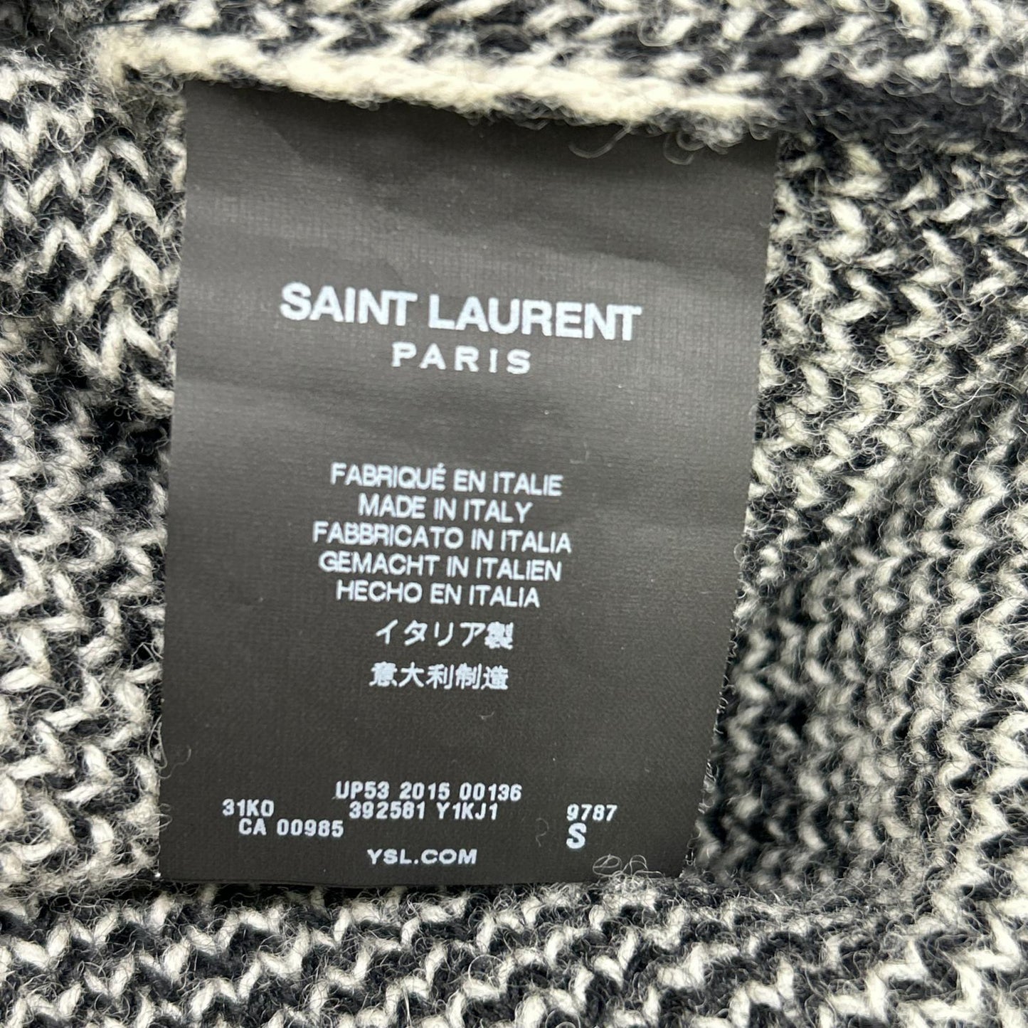 SAINT LAURENT PARIS 15FW Hedi-era Geometric Knit Size S