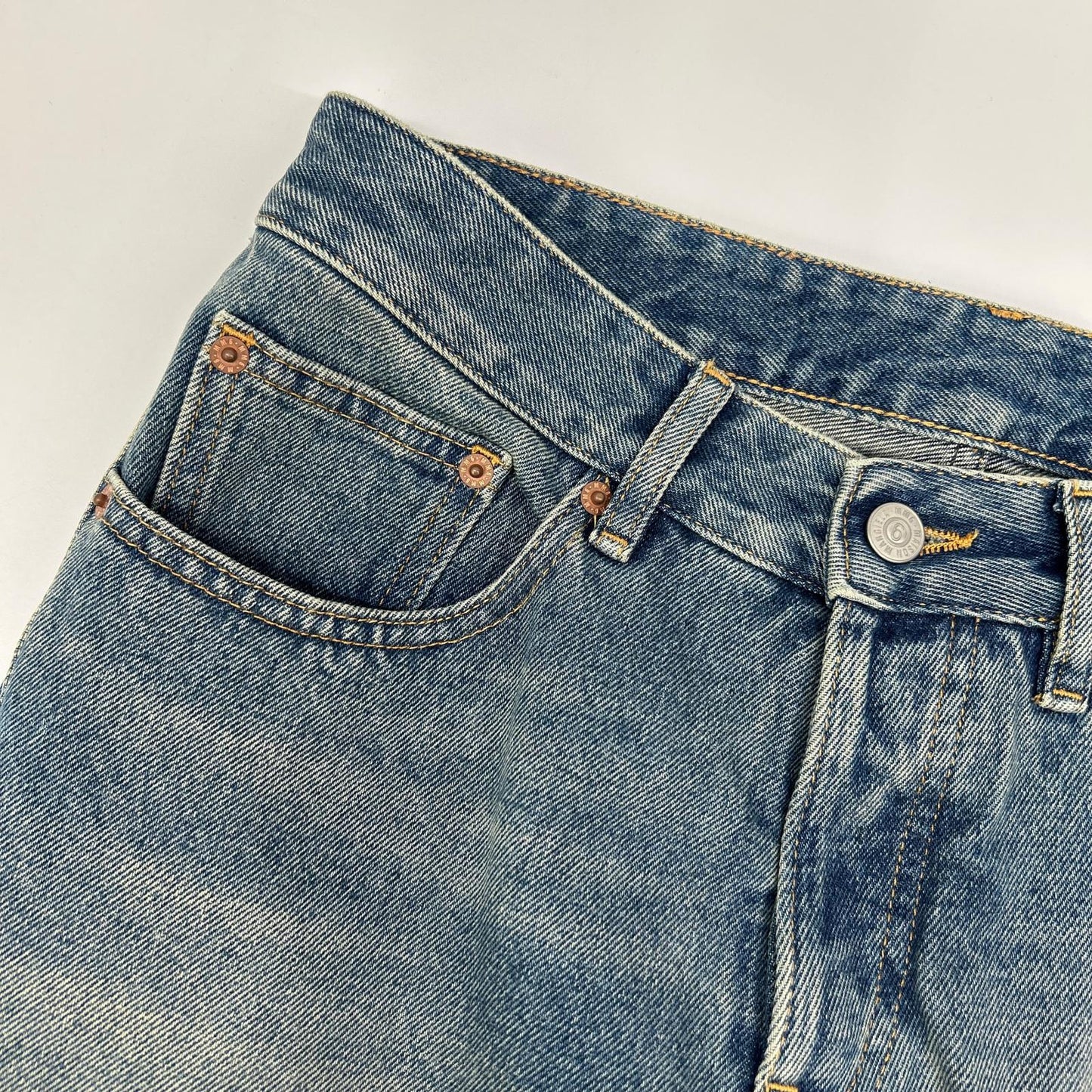 MM6 24 Light Blue Button-Fly Denim Jeans Size 28
