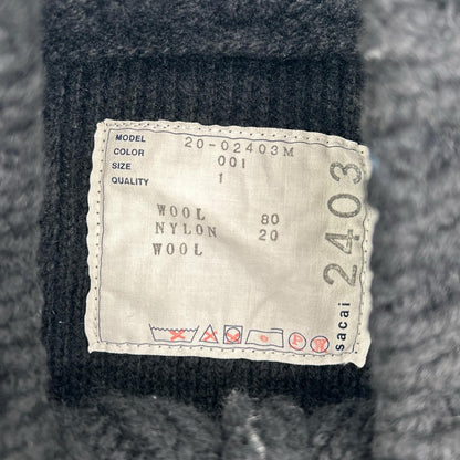 sacai Docking Wool Knit Pullover Blue Size 1