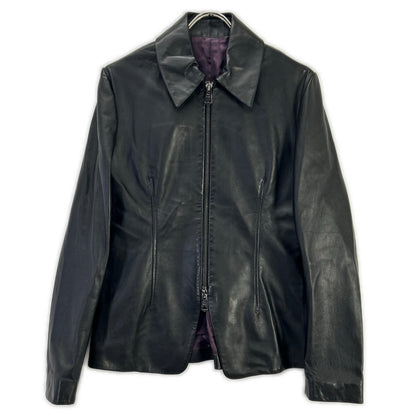 PaulSmith Sheepskin Double Zip Jacket Brown Size 42