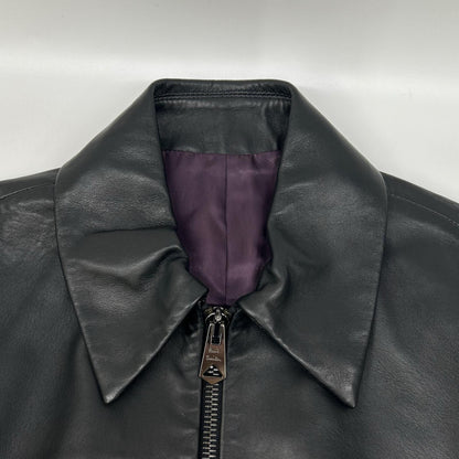 PaulSmith Sheepskin Double Zip Jacket Brown Size 42