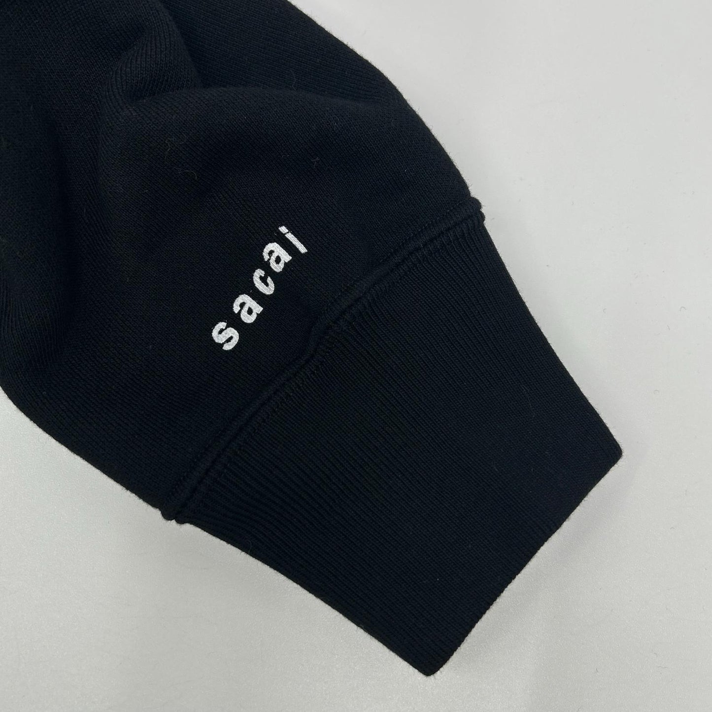 sacai KAWS Logo Embroidered Hoodie Black Size 1