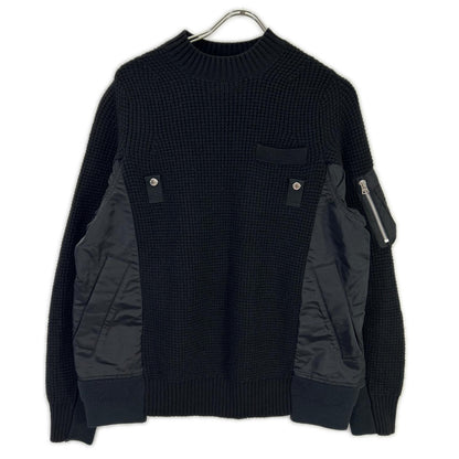 sacai Wool Docking Knit Sweater Black Size 1