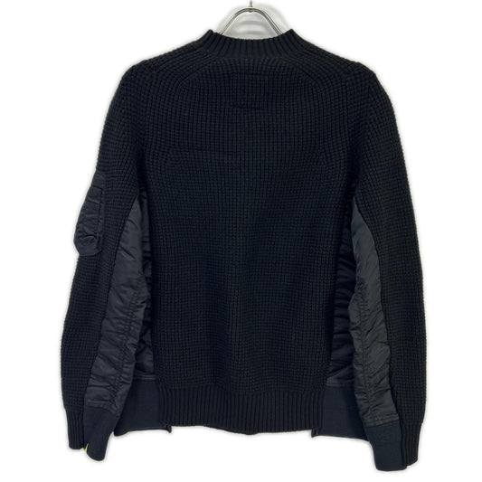 sacai Wool Docking Knit Sweater Black Size 1