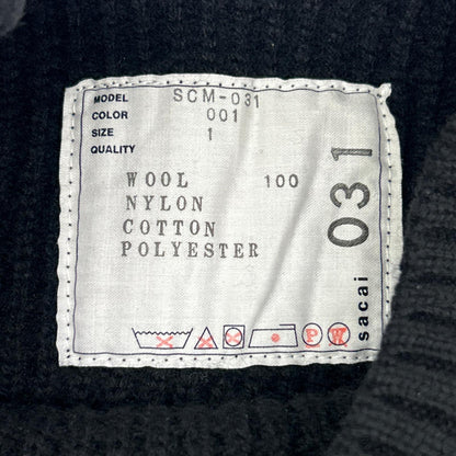 sacai Wool Docking Knit Sweater Black Size 1