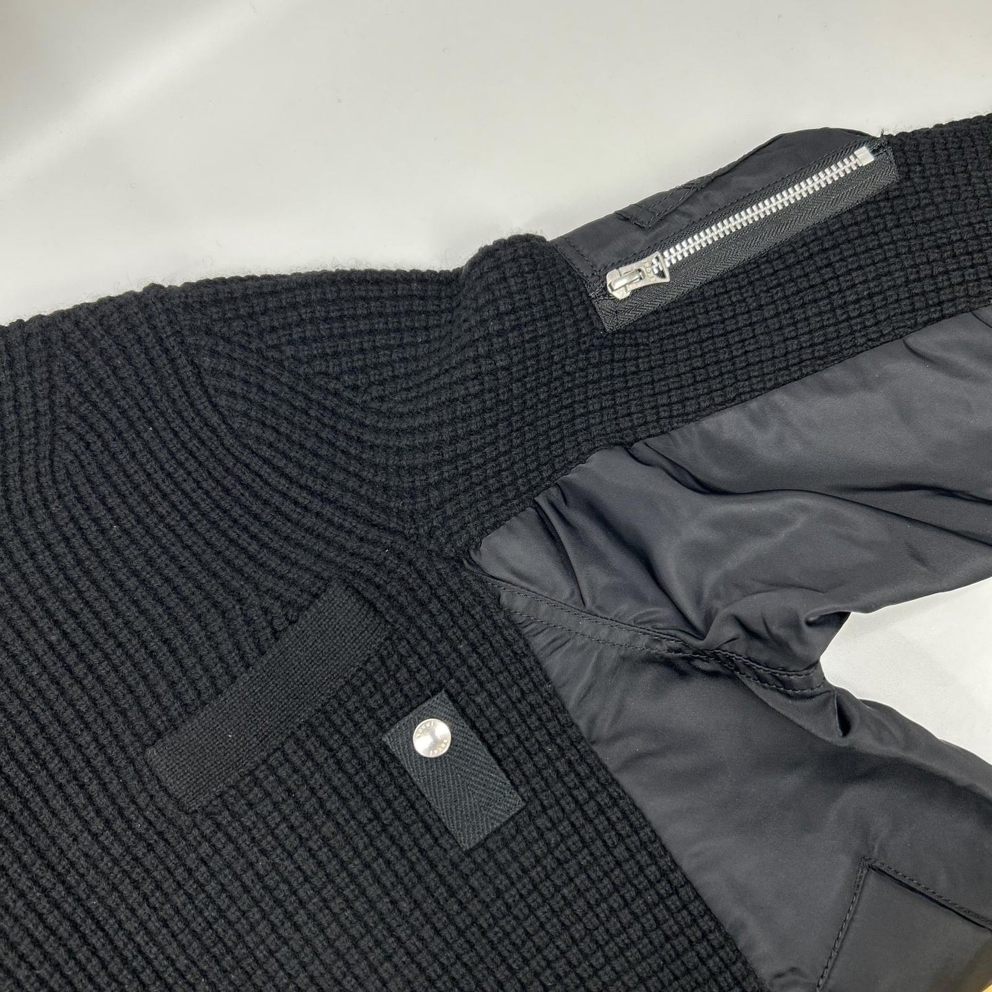 sacai Wool Docking Knit Sweater Black Size 1