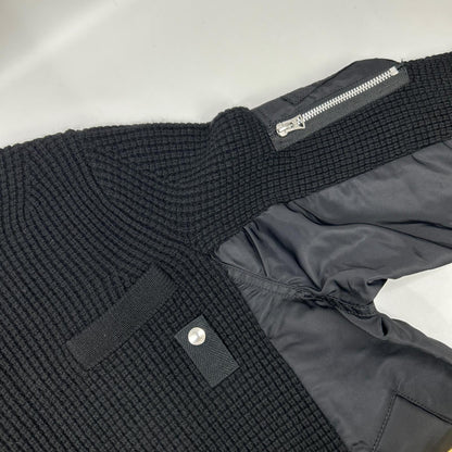 sacai Wool Docking Knit Sweater Black Size 1