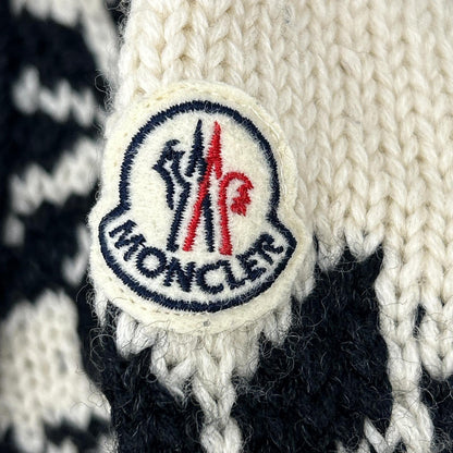 MAGLIONE TRICOT CARDIGAN x MONCLER Ivory Black Nordic Cowichan Sweater Size S