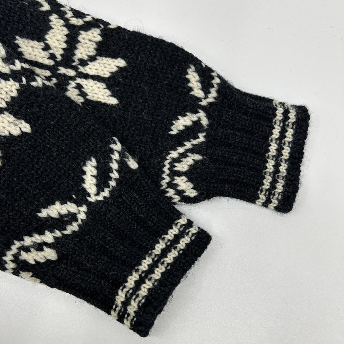 MAGLIONE TRICOT CARDIGAN x MONCLER Ivory Black Nordic Cowichan Sweater Size S