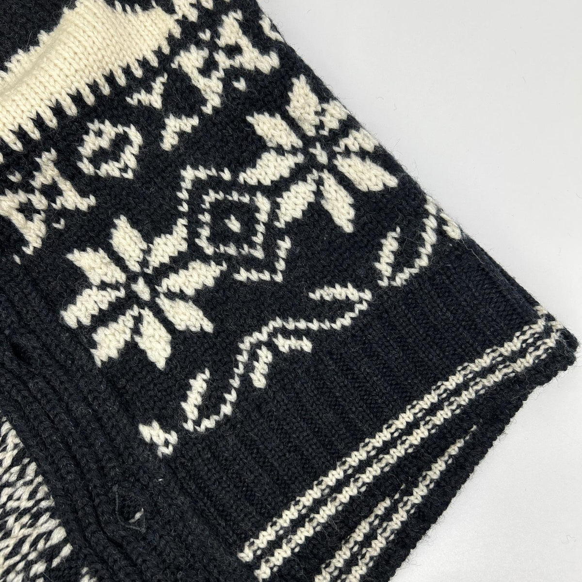 MAGLIONE TRICOT CARDIGAN x MONCLER Ivory Black Nordic Cowichan Sweater Size S