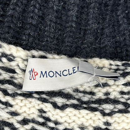 MAGLIONE TRICOT CARDIGAN x MONCLER Ivory Black Nordic Cowichan Sweater Size S