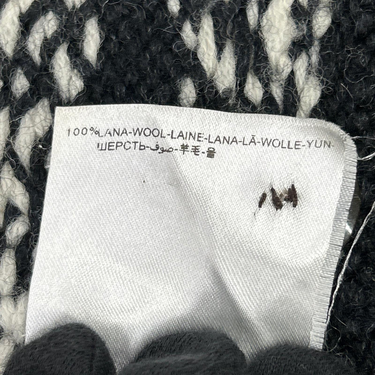 MAGLIONE TRICOT CARDIGAN x MONCLER Ivory Black Nordic Cowichan Sweater Size S