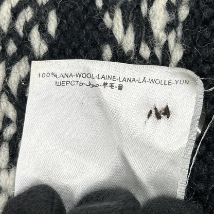 MAGLIONE TRICOT CARDIGAN x MONCLER Ivory Black Nordic Cowichan Sweater Size S